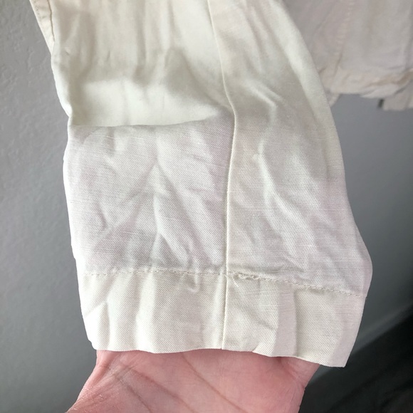 Vince linen blend ivory button front blazer size 4 - Picture 6 of 12